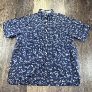 Vintage Chaps Ralph Lauren Hawaiian Shirt Batik Print Casual Beach Pool Party XL